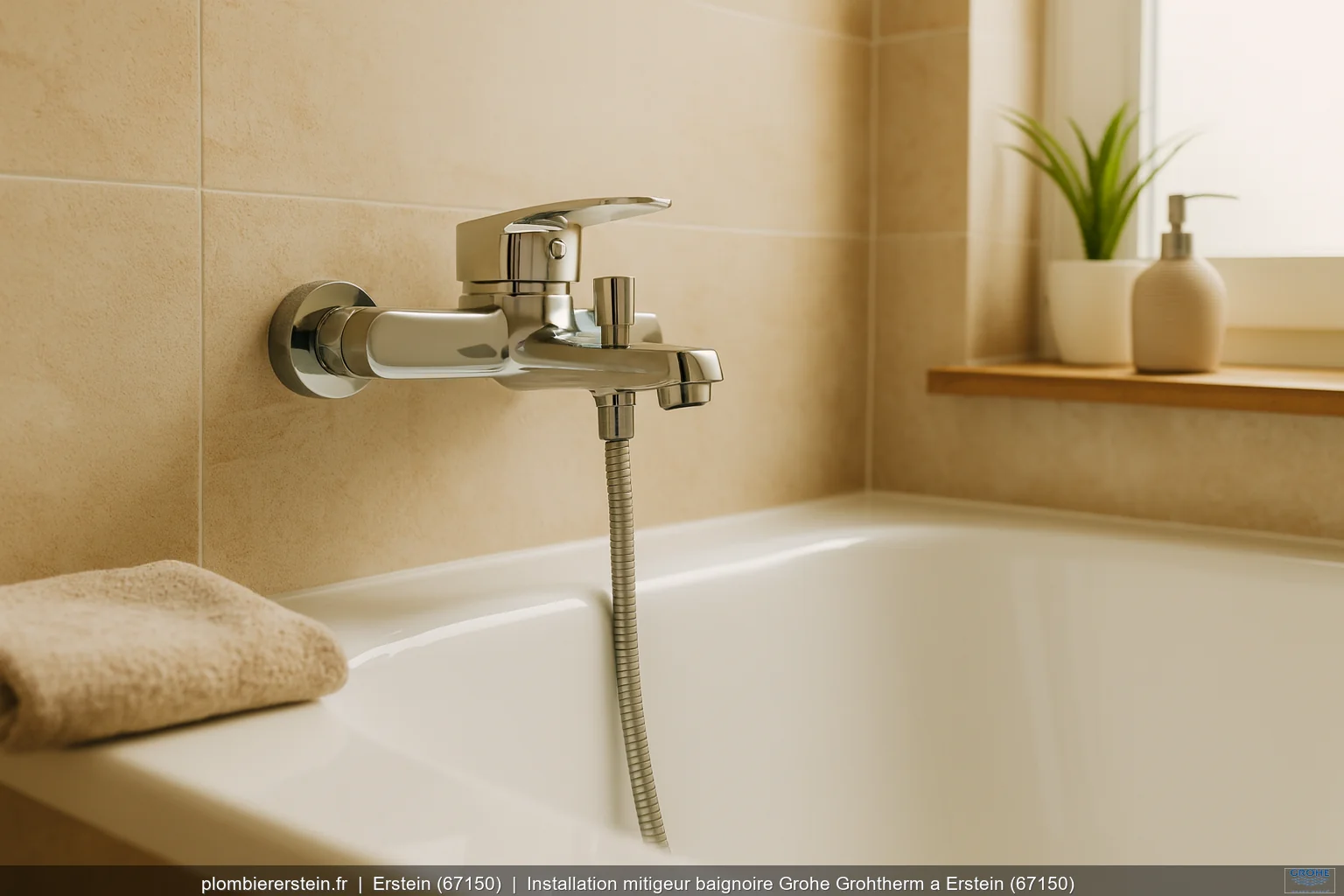 Installation mitigeur baignoire Grohe Grohtherm a Erstein (67150)
