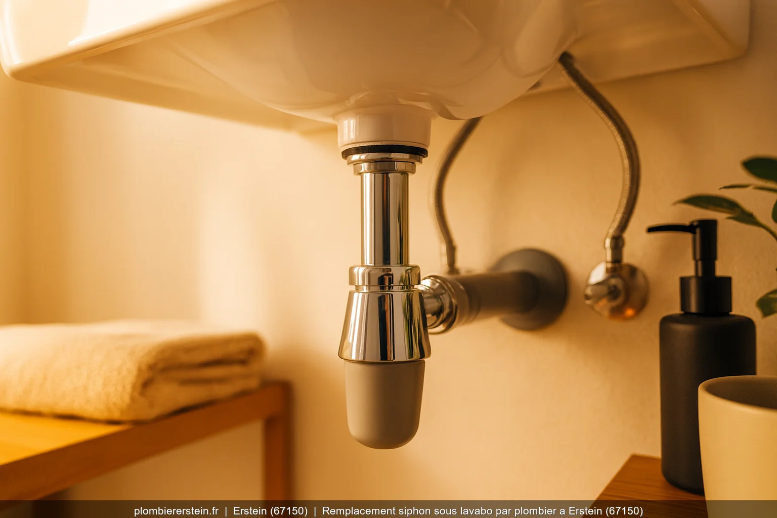 Remplacement siphon sous lavabo par plombier a Erstein (67150)